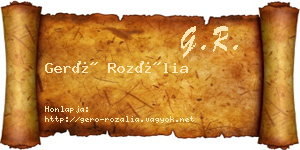 Gerő Rozália névjegykártya